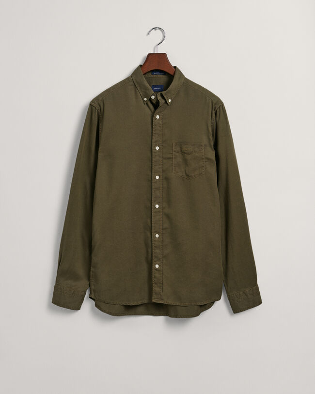 Camisa Regular Fit de lyocell te&ntilde;ida en prenda