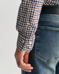 Camisa Regular Fit de sarga ligera a cuadros Vichy