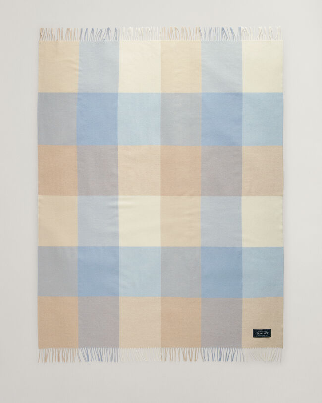 Colcha de lana merino extrafina a cuadros