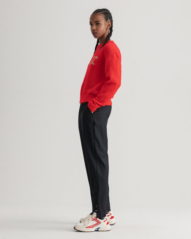 Jersey de cuello redondo en angora Logo