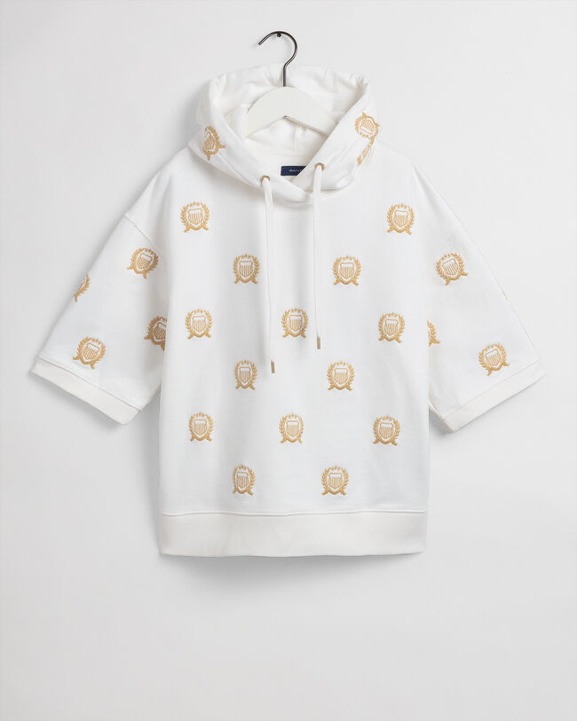 Sudadera con capucha y bordado Crest de manga corta