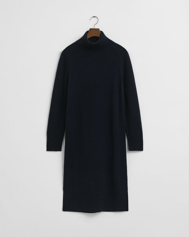 Vestido de cuello de cisne con detalle de punto