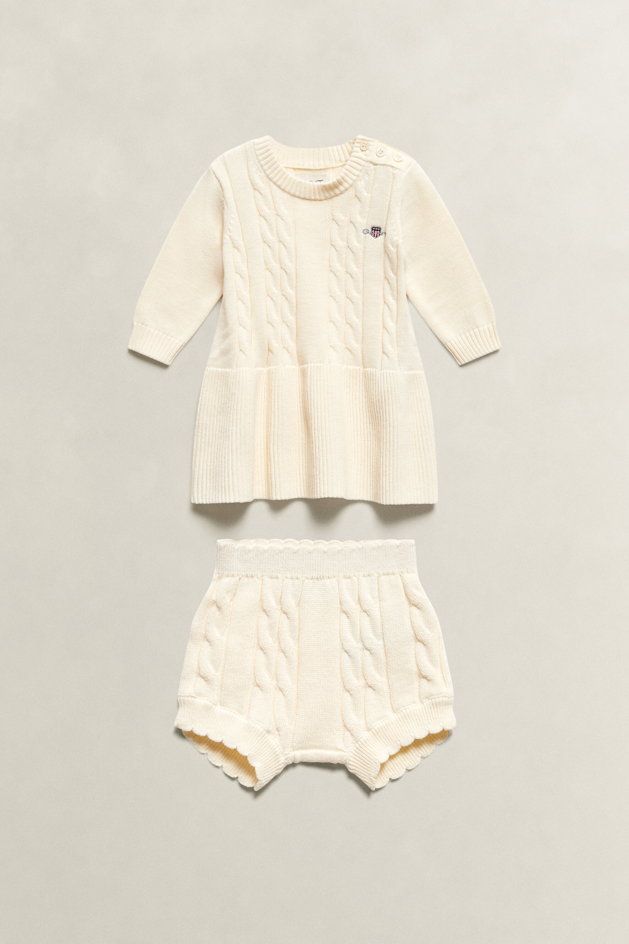 Conjunto de vestido de punto de ochos con pololo Baby Girls