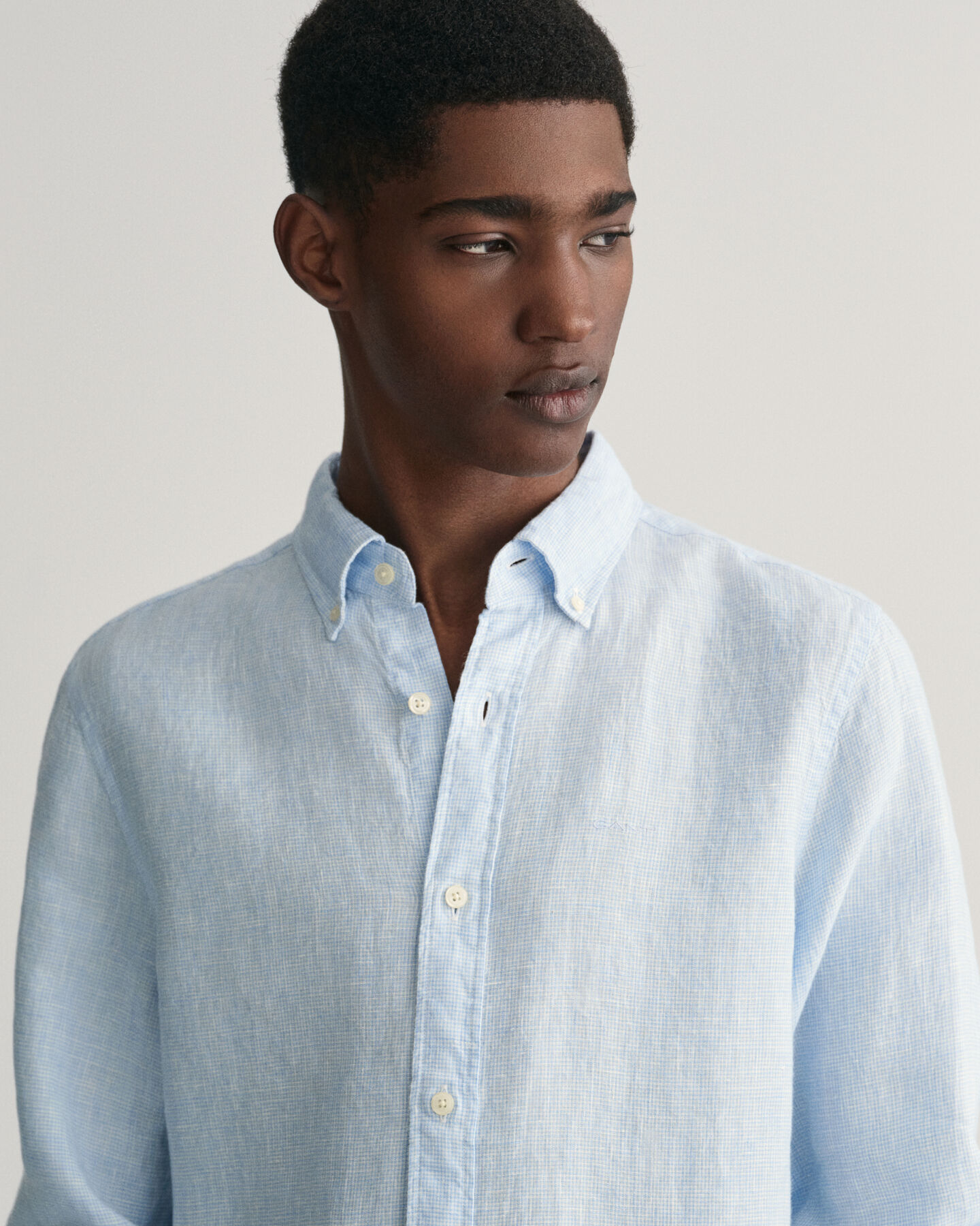 Camisa Slim Fit de lino Houndstooth