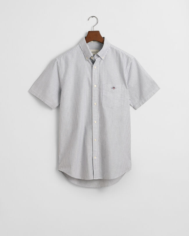 Camisa Oxford Regular Fit clásica de rayas y manga corta