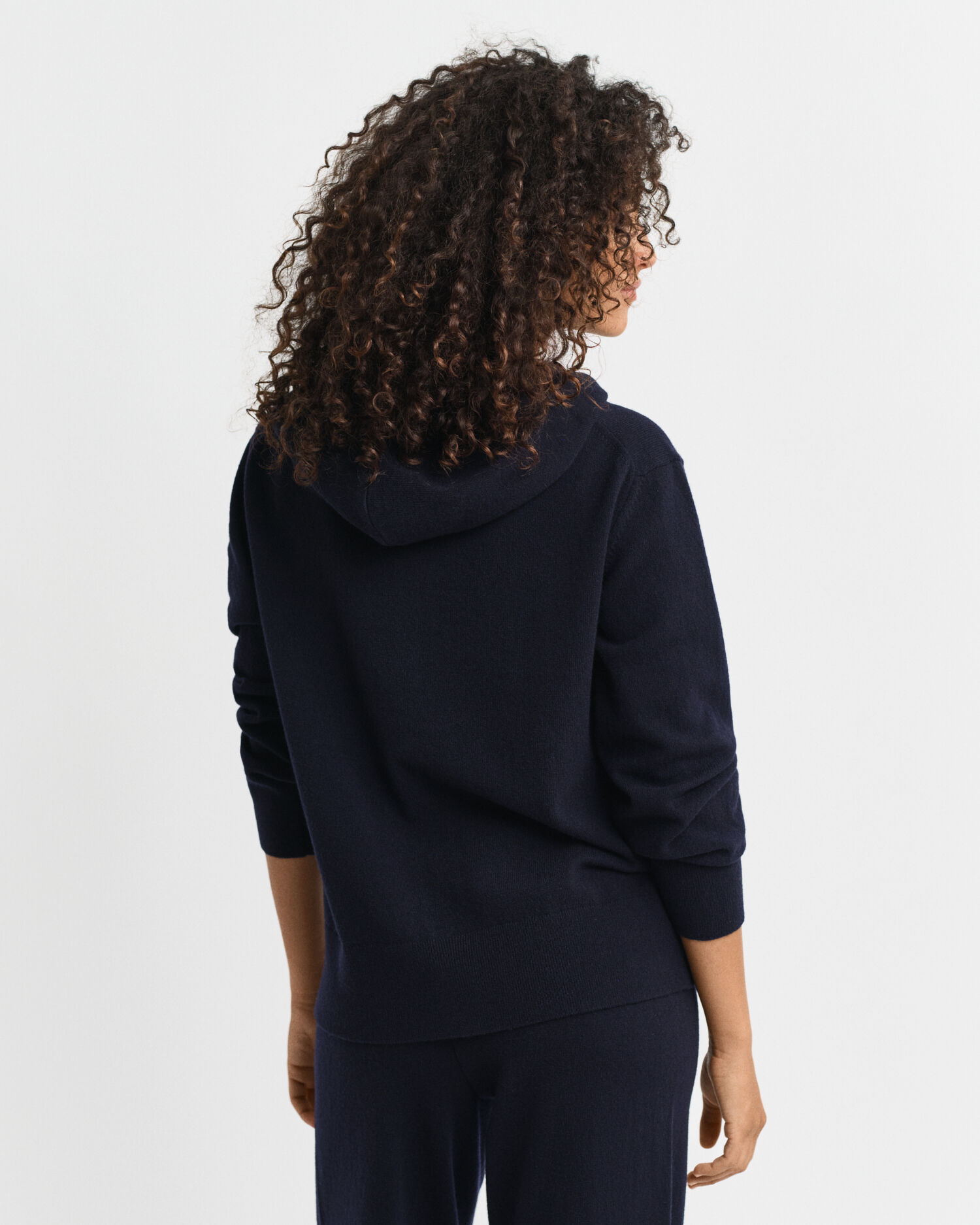 Sudadera de lana de oveja muy fina con capucha y cremallera