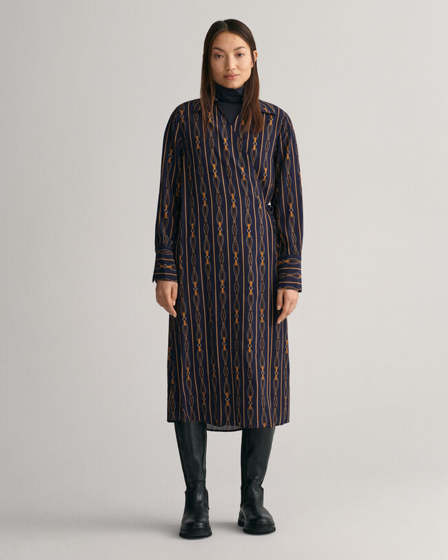 Vestido cruzado de rayas Regular Fit Rope