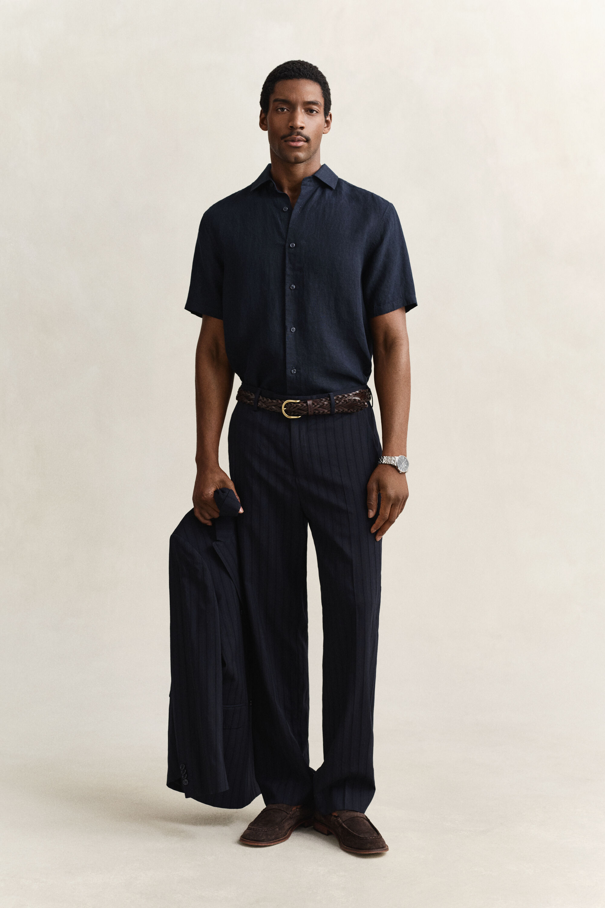 Camisa de manga corta de lino