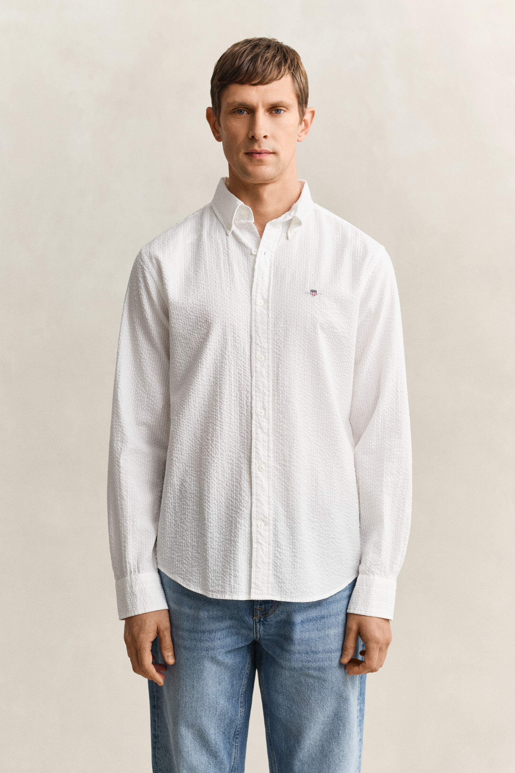 Camisa Regular Fit Seersucker