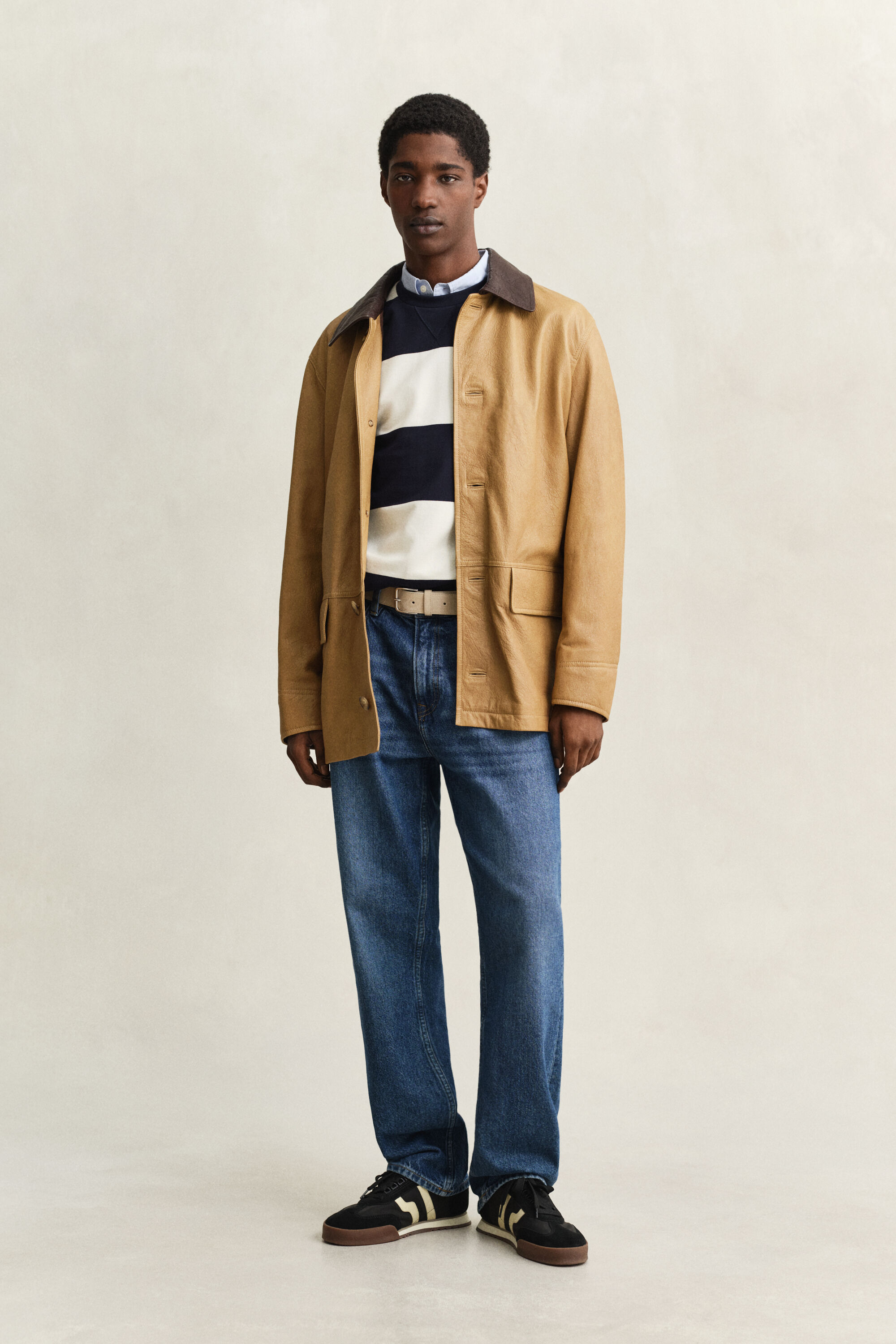 Sudadera de rayas con cuello redondo