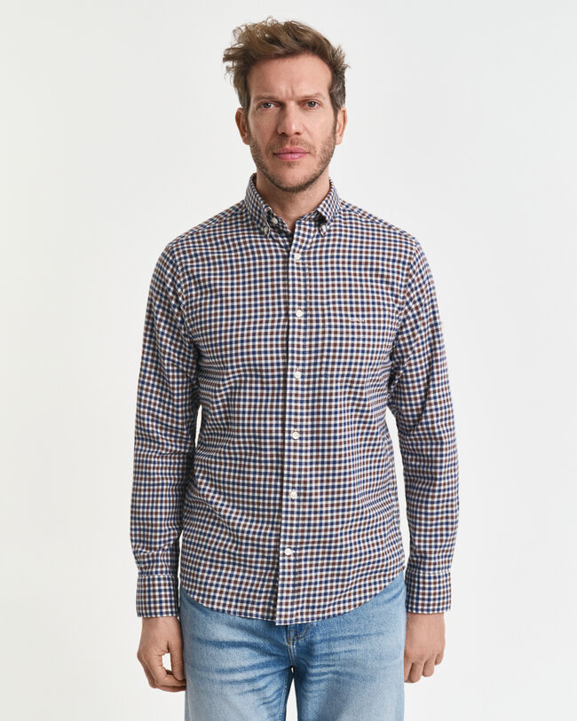 Camisa Regular Fit de sarga a cuadros Vichy