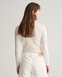 Camiseta acanalada de manga larga Henley