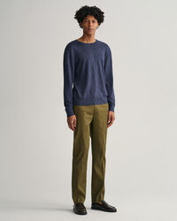 Jersey de cuello redondo de algod&oacute;n y lino