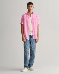 Camisa Regular Fit de manga corta en velarte a rayas