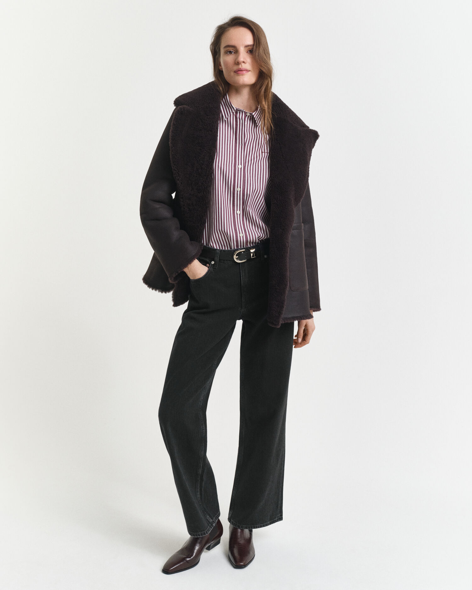 Camisa Regular Fit clásica de popelina a rayas