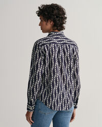 Camisa Regular Fit en gasa de algodón Chain Print