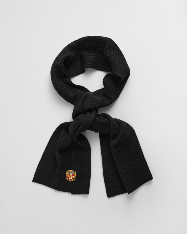 Set de regalo de gorro y bufanda de lana con insignia