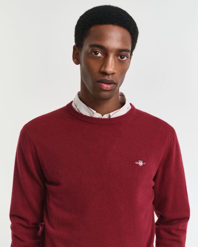 Jersey de cuello redondo en lana de oveja muy fina