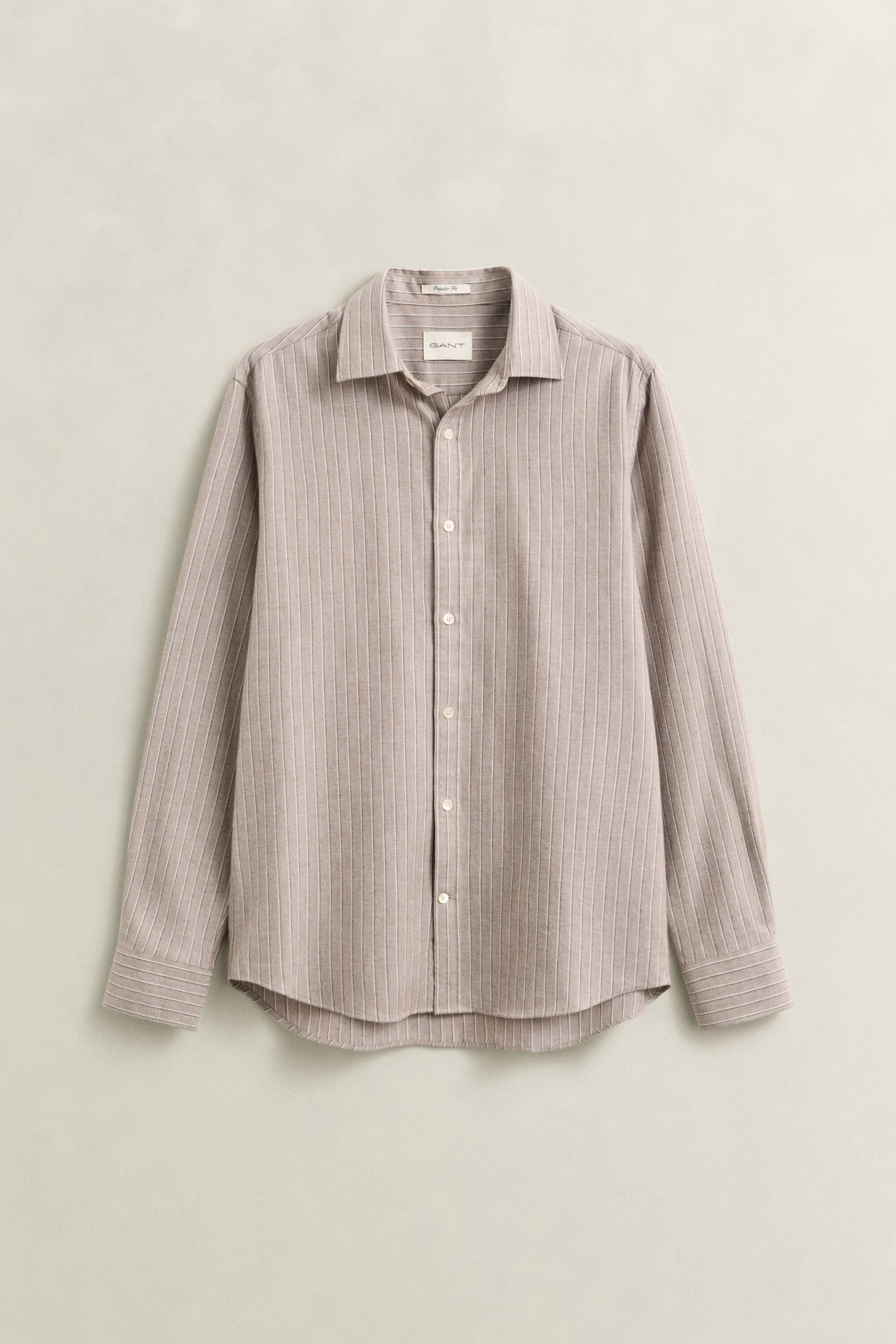Camisa de franela jaspeada a rayas