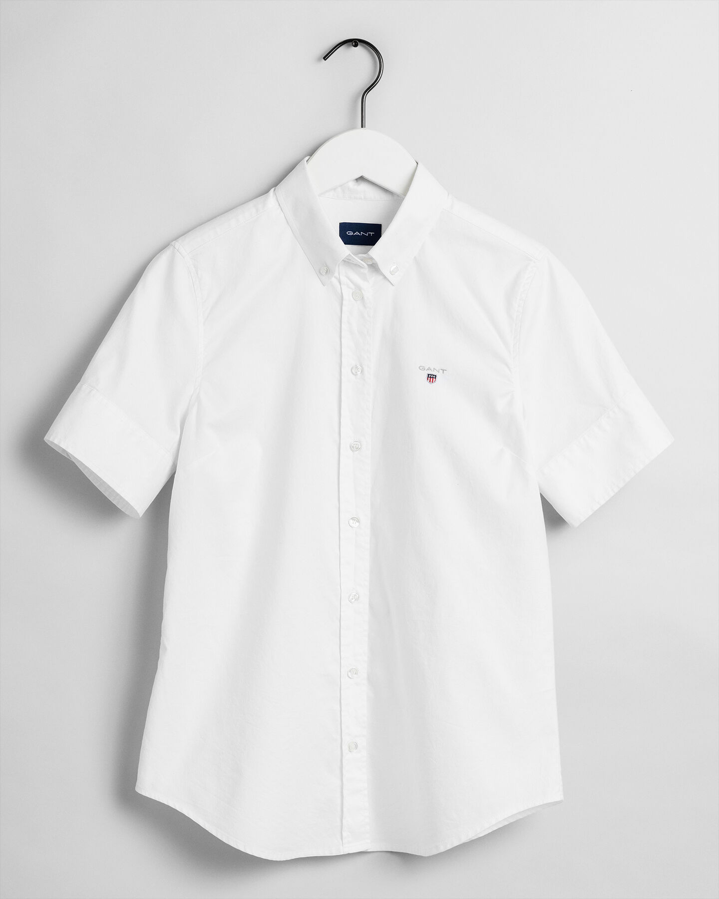 Camisa Oxford el&aacute;stica de manga corta