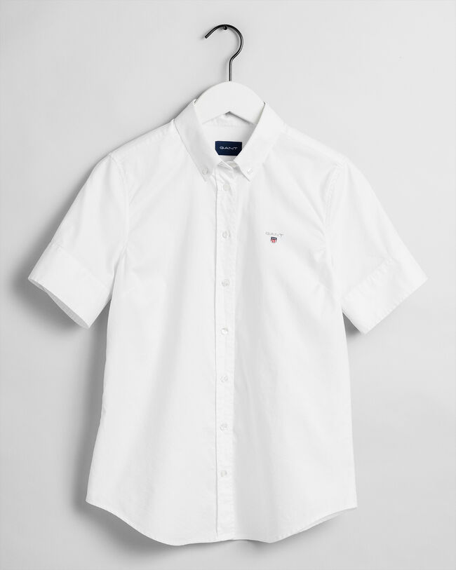 Camisa Oxford el&aacute;stica de manga corta