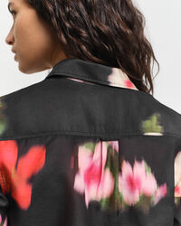 Camisa de seda y algodón floral Regular Fit