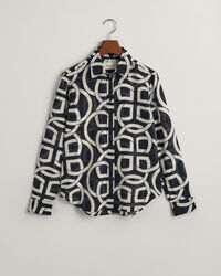 Camisa Regular Fit de algod&oacute;n y seda con estampado Monogram