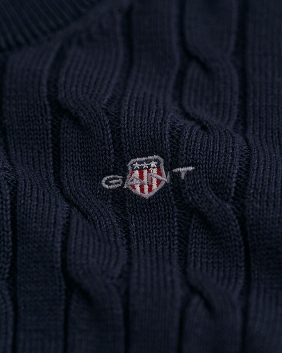 Jersey de cuello redondo y punto de ochos en algodón Shield Kids