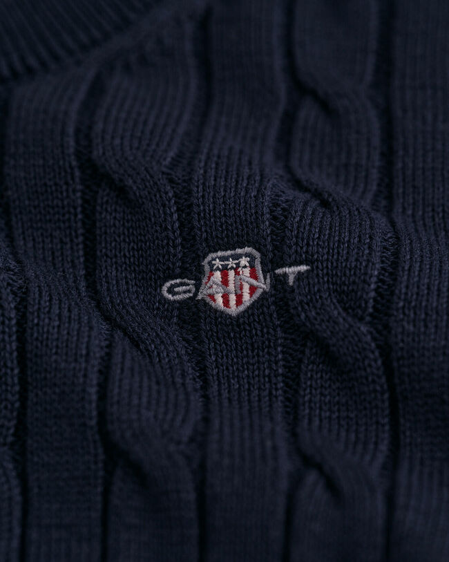 Jersey de cuello redondo y punto de ochos en algodón Shield Kids