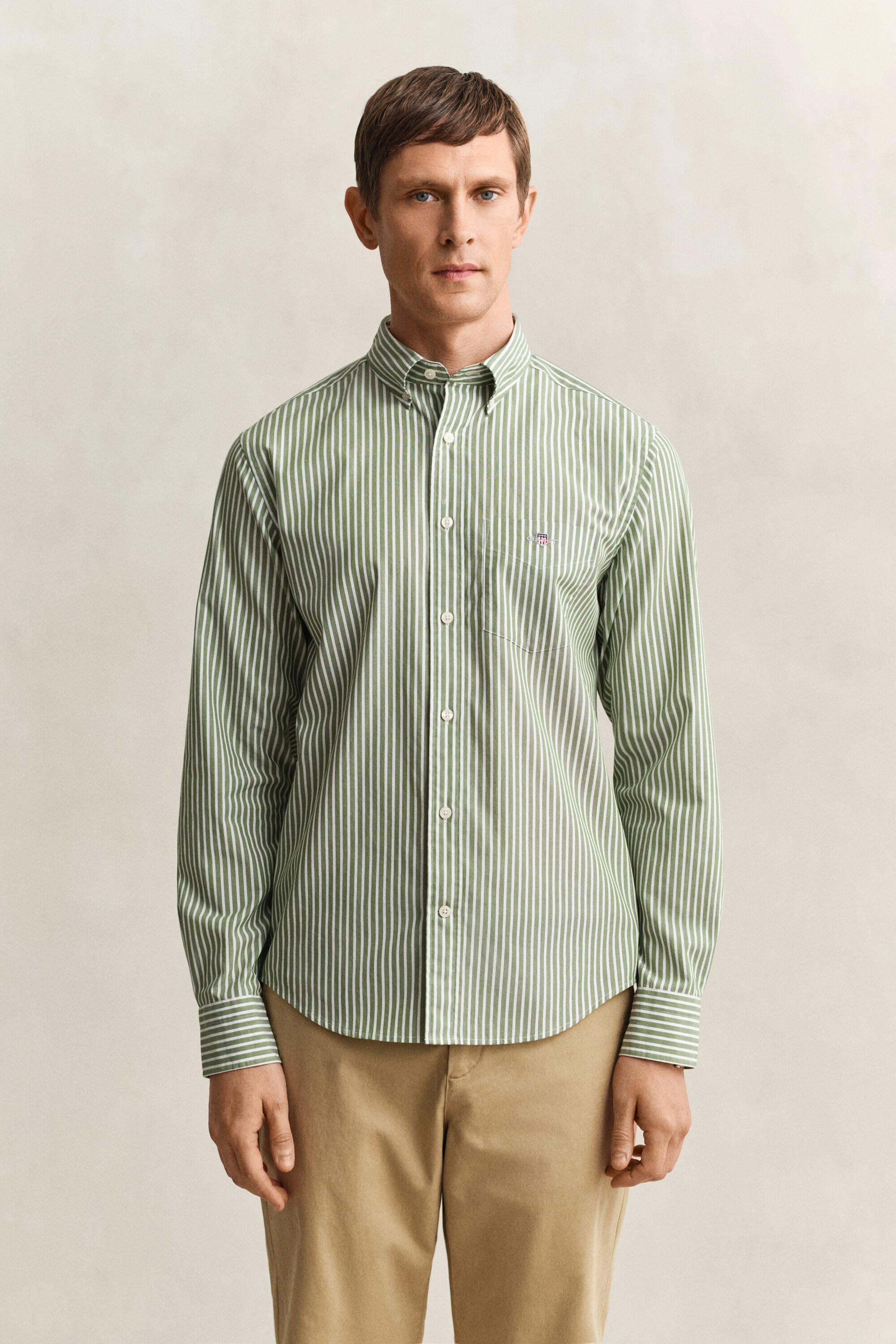 Camisa clásica de popelina a rayas