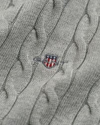 Jersey de punto de ochos de algodón con cuello de cisne