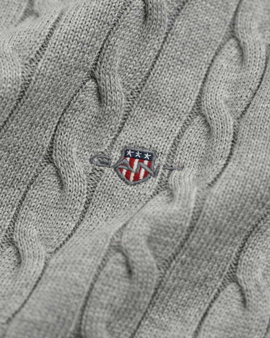 Jersey de punto de ochos de algodón con cuello de cisne