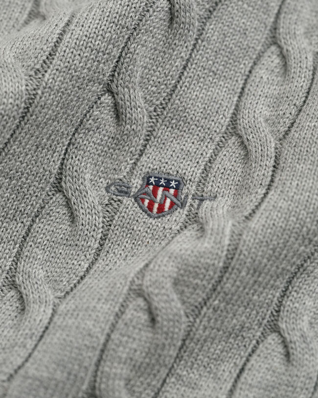 Jersey de punto de ochos de algodón con cuello de cisne