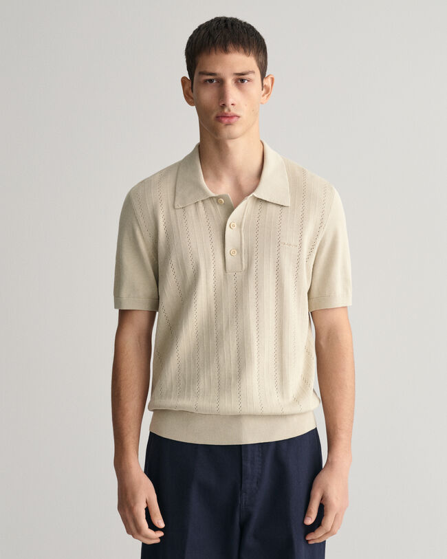 Jersey tipo polo Pointelle Textured