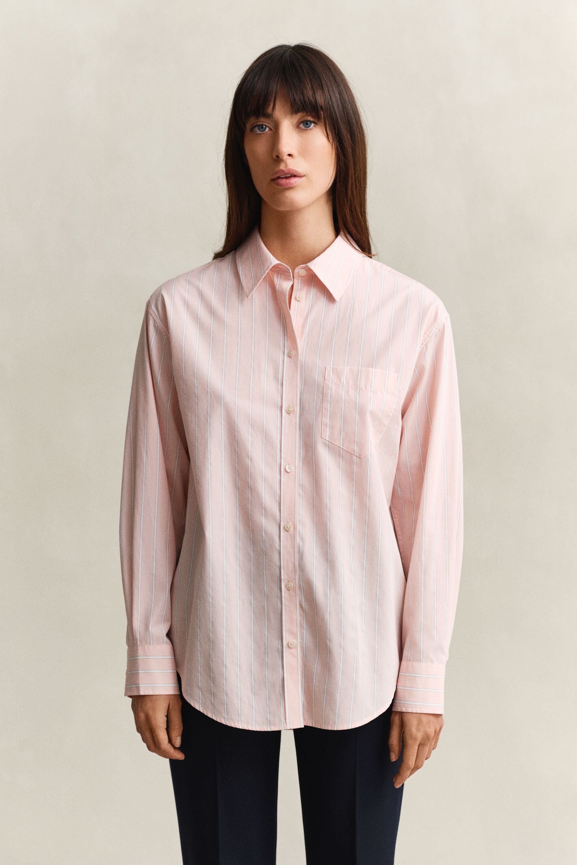 Camisa Relaxed Fit clásica de popelina a rayas