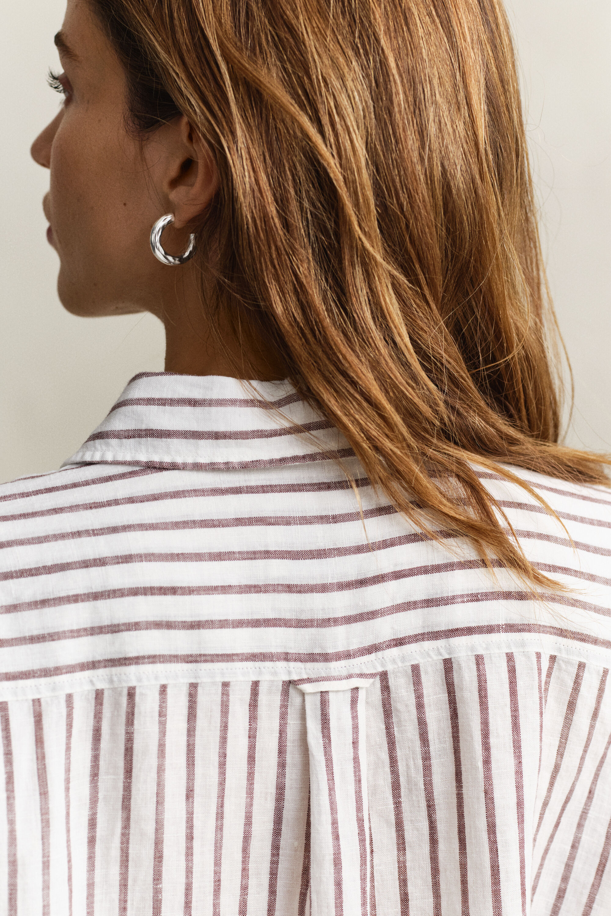 Camisa Relaxed Fit de lino a rayas