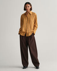 Camisa Relaxed Fit Monogram a rayas