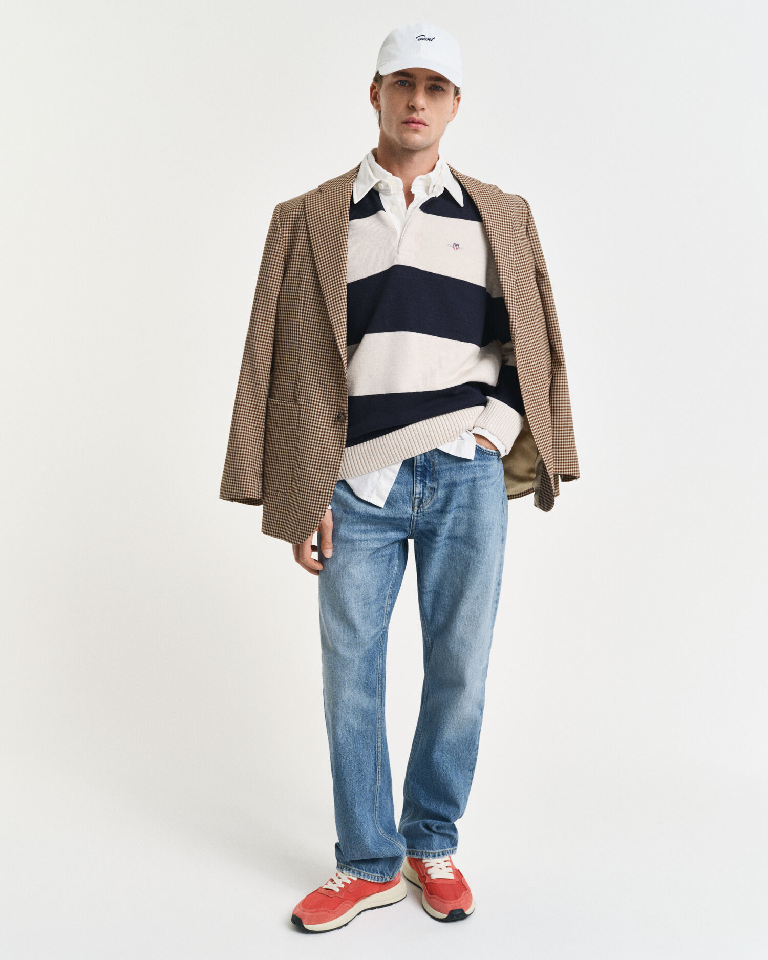 Jersey tipo polo de rayas anchas