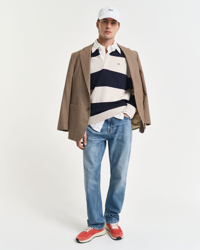 Jersey tipo polo de rayas anchas