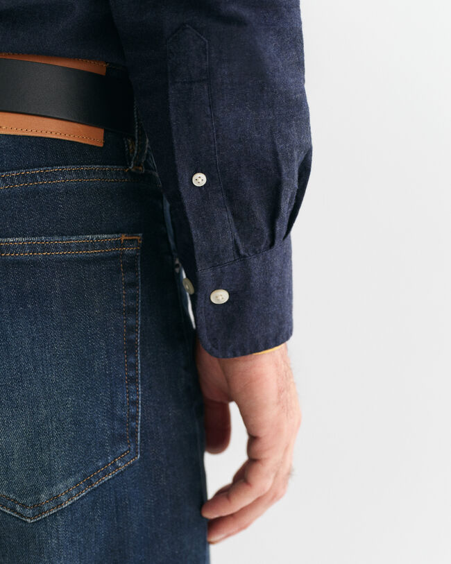 Camisa Regular Fit de franela jaspeada