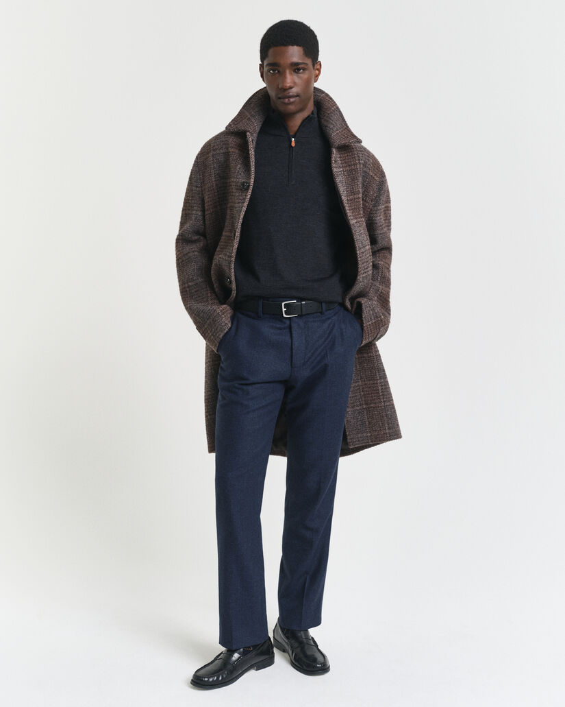 Jersey de lana merino extrafina con media cremallera