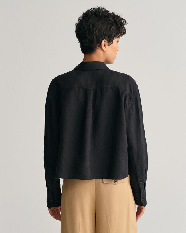 Camisa Relaxed Fit corta en lino