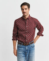 Camisa Regular Fit de sarga con estampado de cachemir