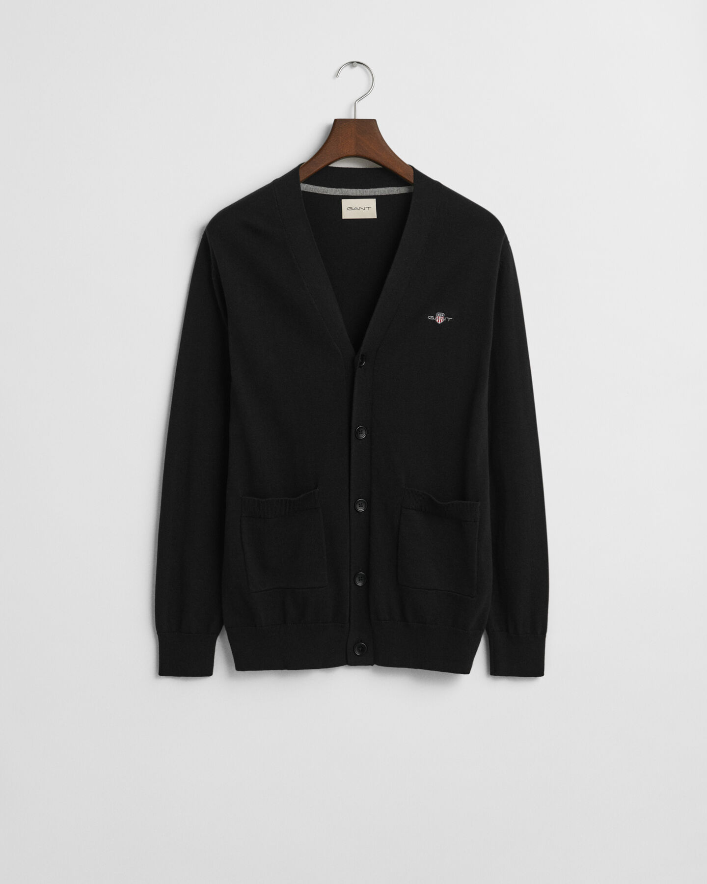 Cárdigan clásico de algodón con cuello de pico