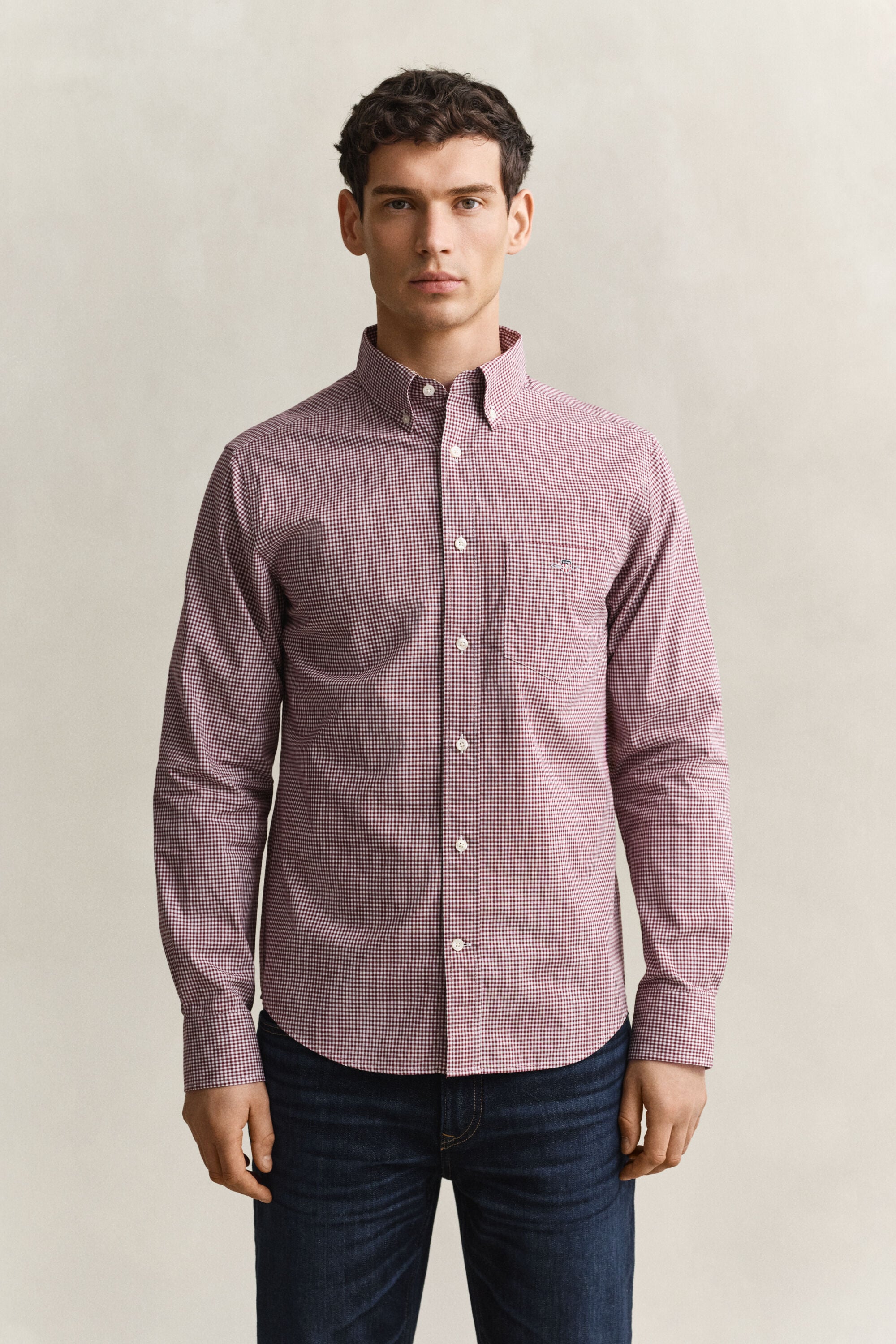 Camisa clásica de popelina de cuadros Vichy