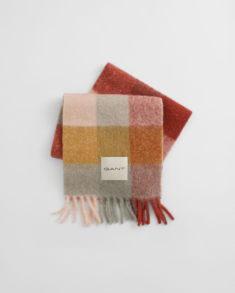 Bufanda de mezcla de lana de alpaca con diseño de cuadros