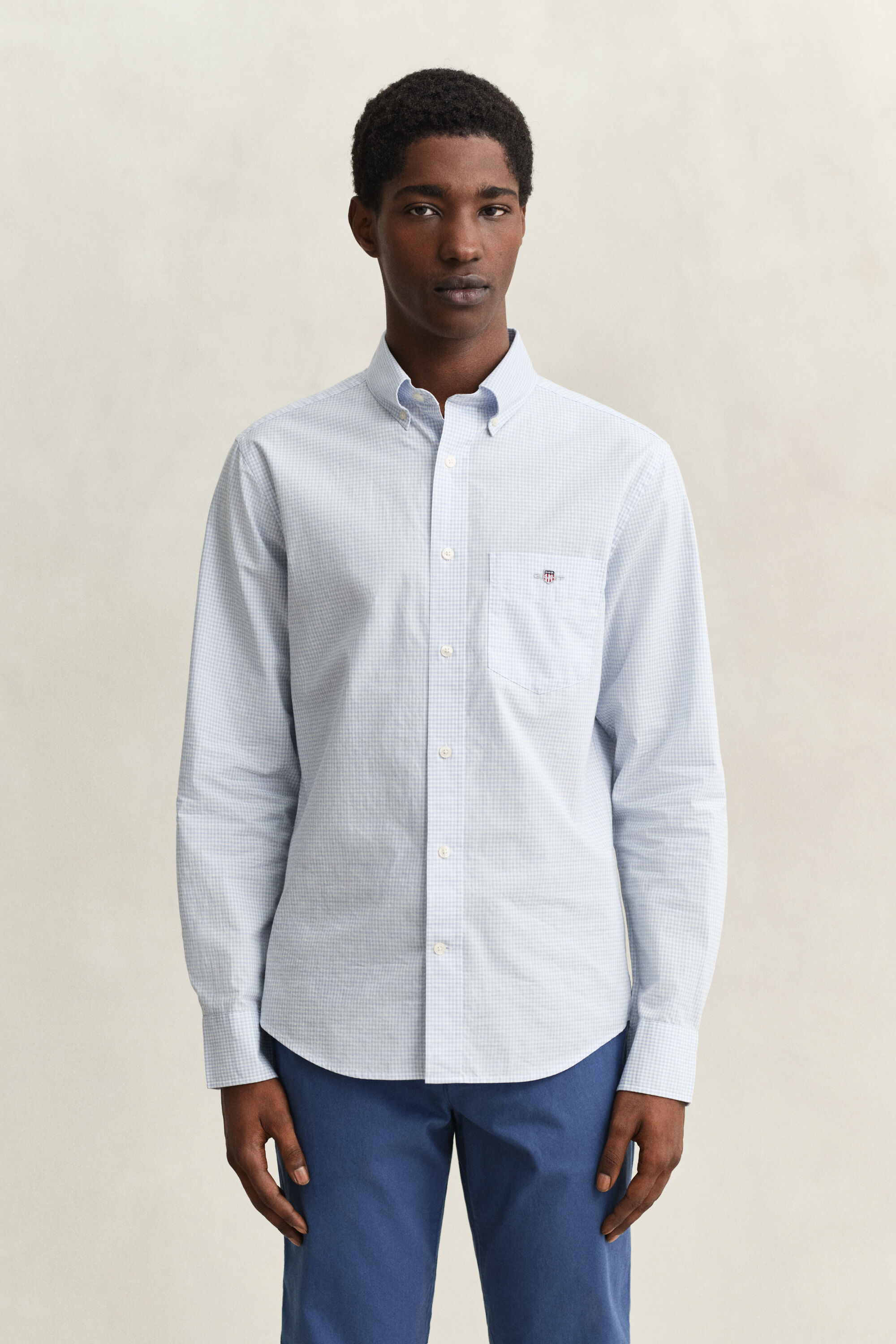 Camisa clásica de popelina de cuadros Vichy