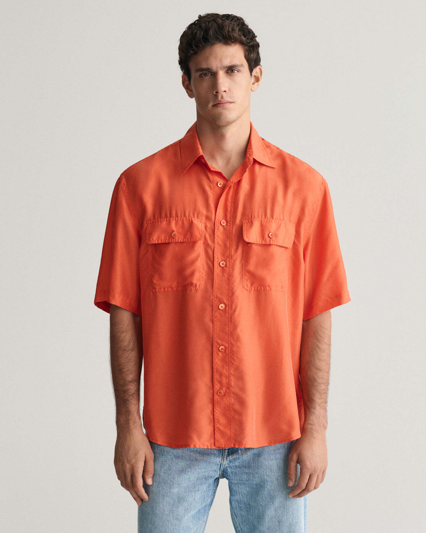 Camisa Relaxed Fit de manga corta Washed Silk