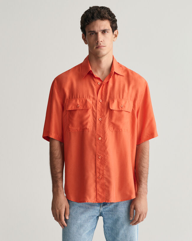 Camisa Relaxed Fit de manga corta Washed Silk