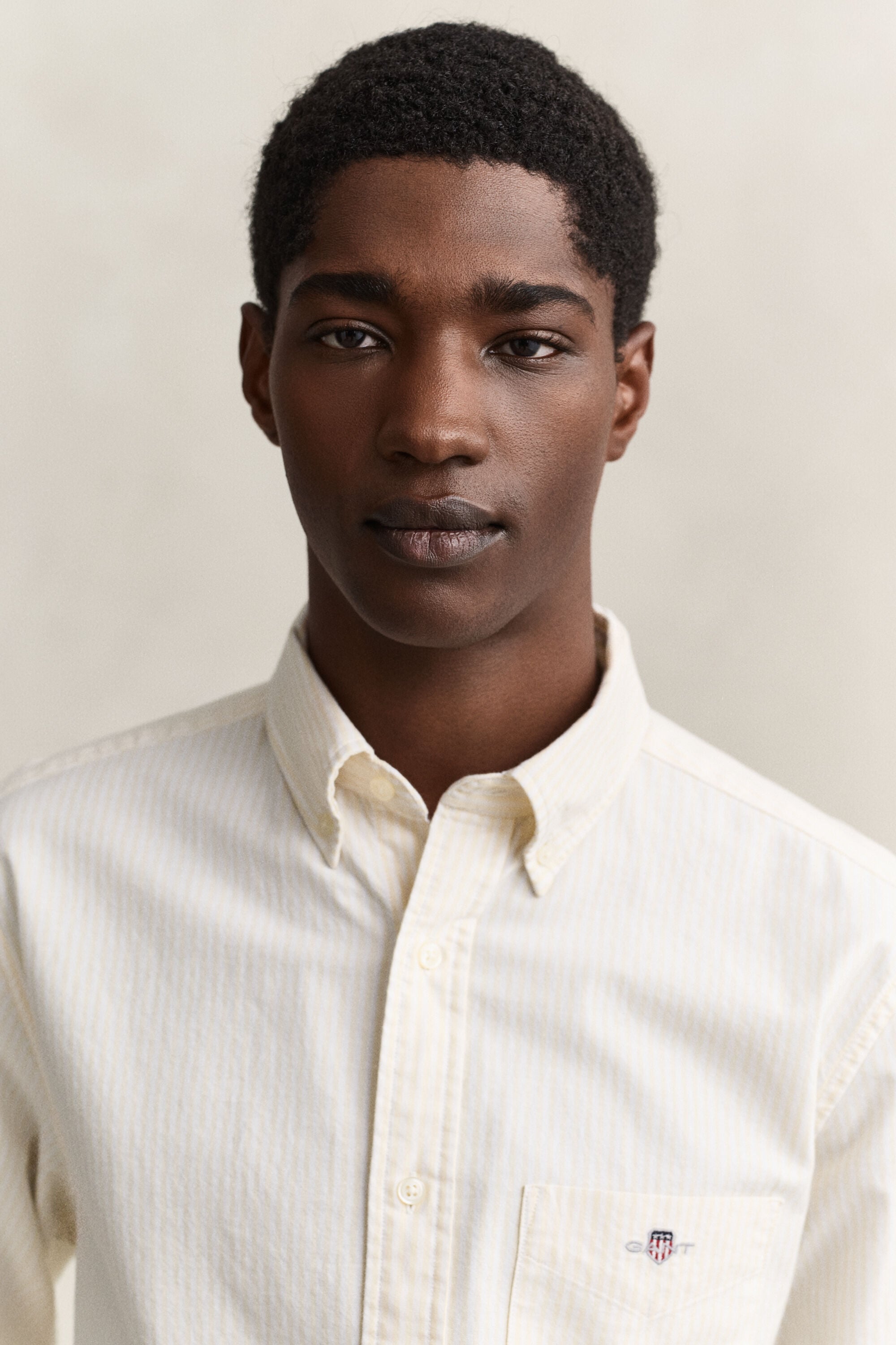 Camisa Oxford clásica de rayas finas